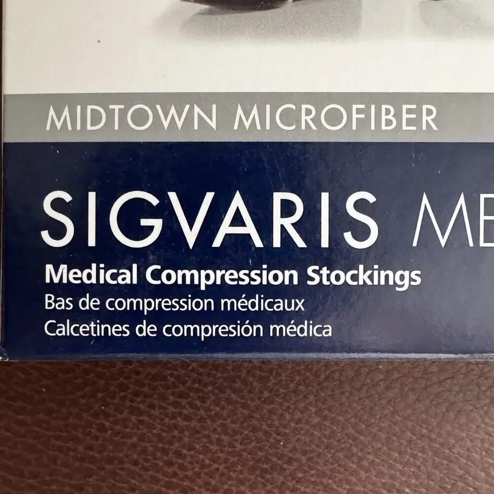 Sigvaris Midtown Microfiber Compression Stockings MS 30-40 MmHg Knee Tan/Khaki